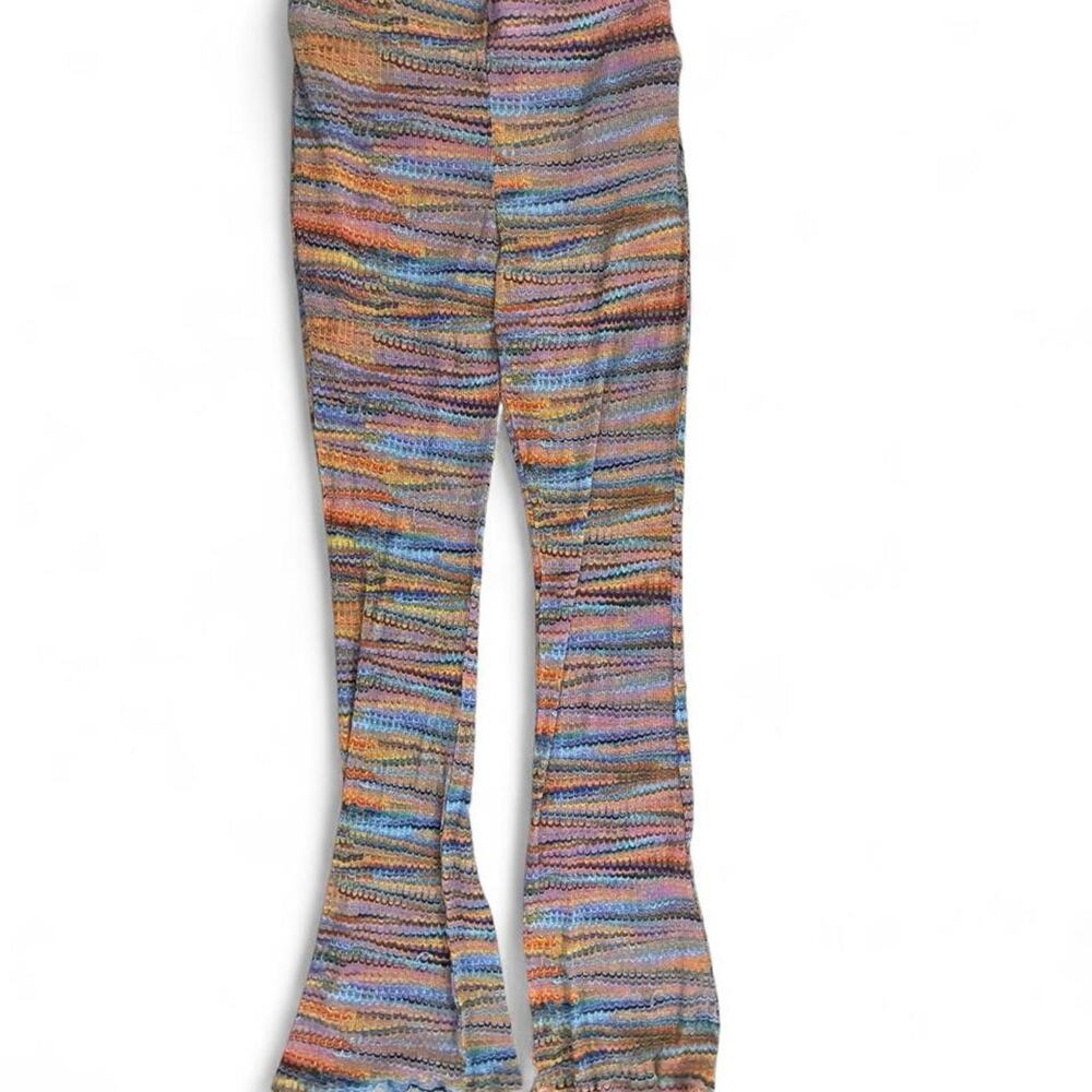 Striped Flared Lined Leggings Women XS